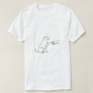 Camiseta Minimalista de Linha de Punho de Cachorro