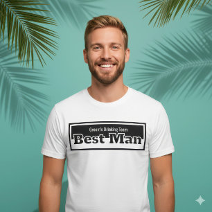 Camiseta Minimalista Equipe de Bebidas do Padrinho Preto e