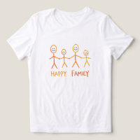 Camiseta Minimalista Família Feliz