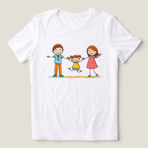 Camiseta Minimalista Feliz Família Saltitante