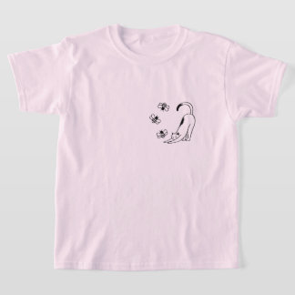 Camiseta Minimalista Gato Infantil Primavera 
