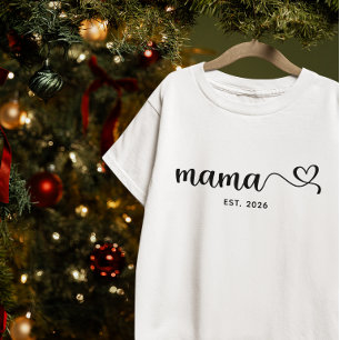 Camiseta Minimalista Mamãe Rascunho Coração Swash