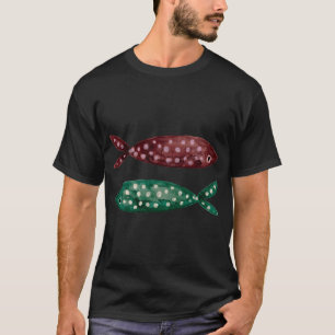 Camiseta Minimalista Marrom Terroso e Verde Sálvia Peixe Ma