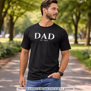 Camiseta Minimalista Moderno Preto Pai Estabelecido 