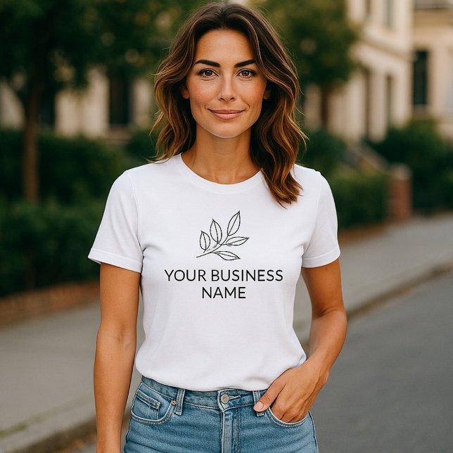 Camiseta Minimalista Negócios Pequenos Botânico Branco (Criador carregado)