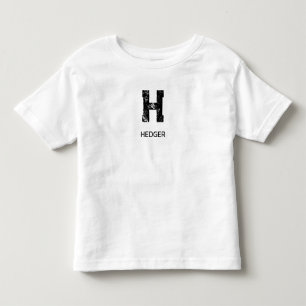 CAMISETA MINIMALISTA PRETA MONOGRAMA DE UMA LETRA NOME BRAN