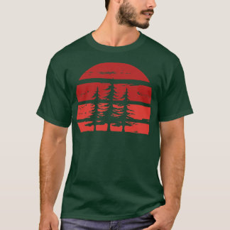 Camiseta Minimalista Retrosolar Com Silhueta De Árvore De P