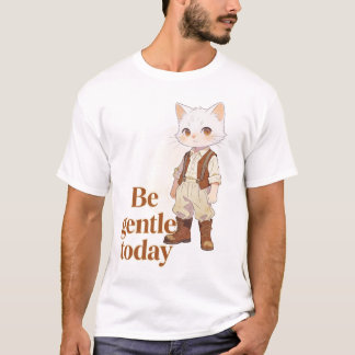 Camiseta Minimalista “Seja Gentil Hoje” para Gatos