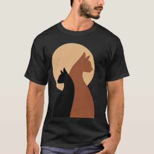 Camiseta Minimalista Silhueta de Canguru e Gato An