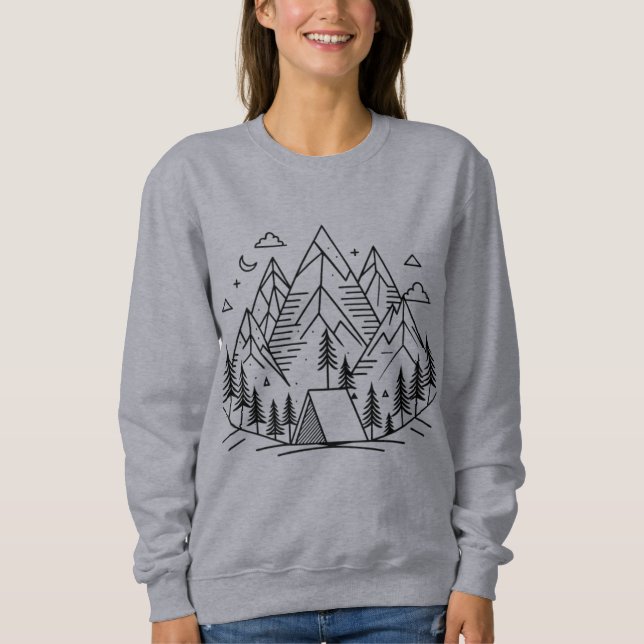 Camiseta Minimalistic Mountains Camping (Frente)