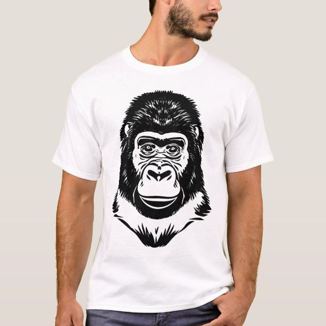 Camiseta Minimalistisches Affen-Silhouetten (Frente)