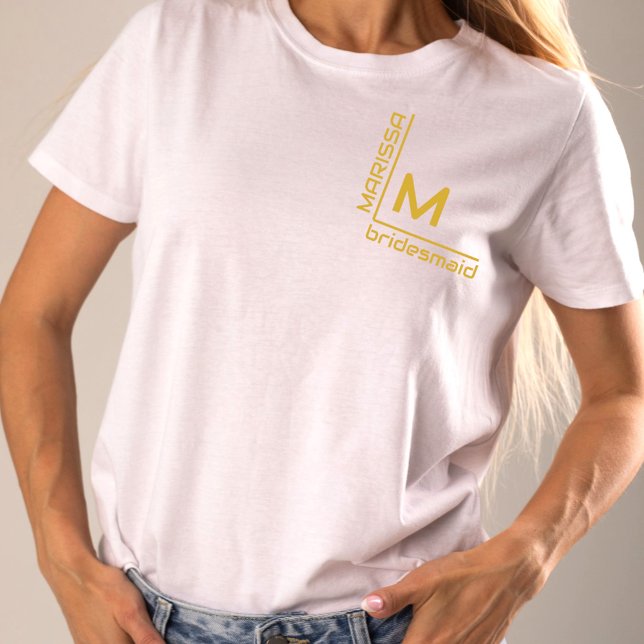 Camiseta Mínimo branco e Dourada ponte personalizada (Criador carregado)