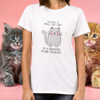 Camiseta Mínimo de Cinza de Gato Louco, Gato de Gato