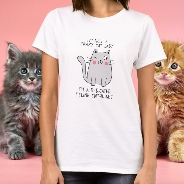 Camiseta Mínimo de Cinza de Gato Louco, Gato de Gato (Criador carregado)