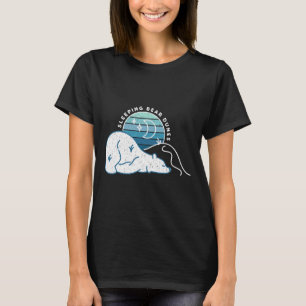 Camiseta Mínimo de Dunas do Urso Dormindo Retro Sunset Mich