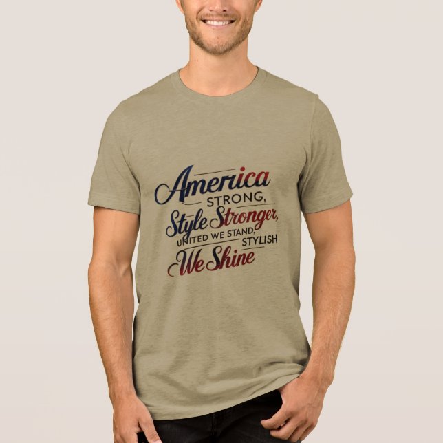 Camiseta Mínimo de EUA Orgulho Tee - América Forte, Estilo  (Frente)