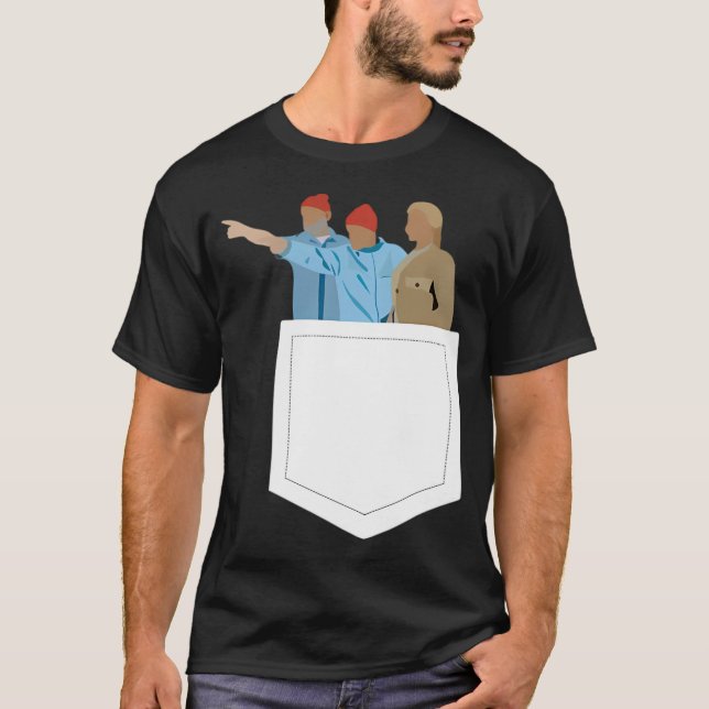 Camiseta Mínimo De Vida Aquática Com Steve Zissou Poster (Frente)