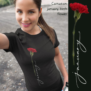 Camiseta Mínimo do cravo de flor de janeiro