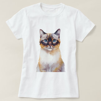 Camiseta Mínimo Lynx Point Siamese Cat Inspirado