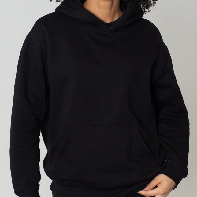 Camiseta Mínimo Simples de Cor Sólida Preta Jet (Jet Black Solid Color Simple Minimalist Hoodie)