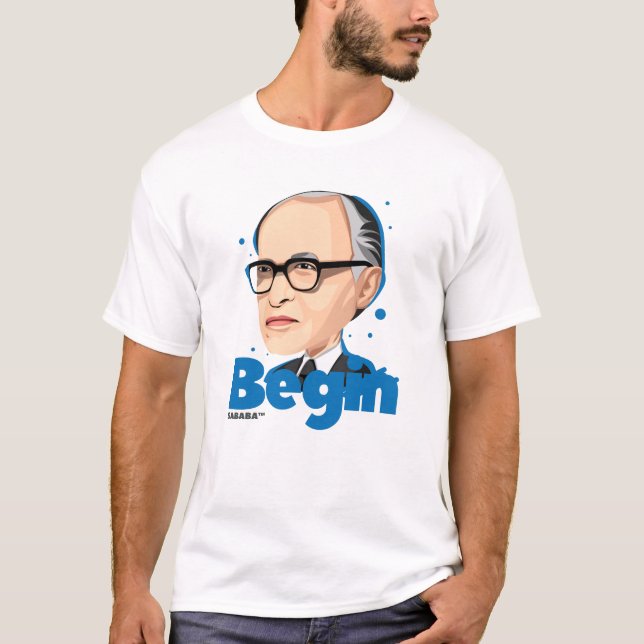 Camiseta Ministro israelita de Menachem Begin primeiro (Frente)