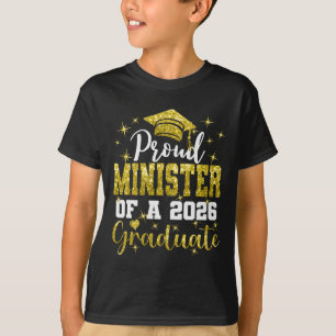 Camiseta Ministro Super Orgulhoso Da Turma de 2026 Graduado