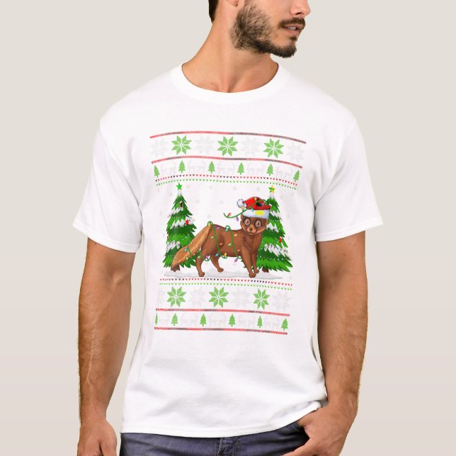 Camiseta Mink Christmas Lights Xmas Ugly Sweater (Frente)