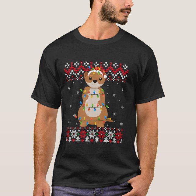 Camiseta Mink Santa Hat Homens Mulheres Crianças Feias De N (Frente)