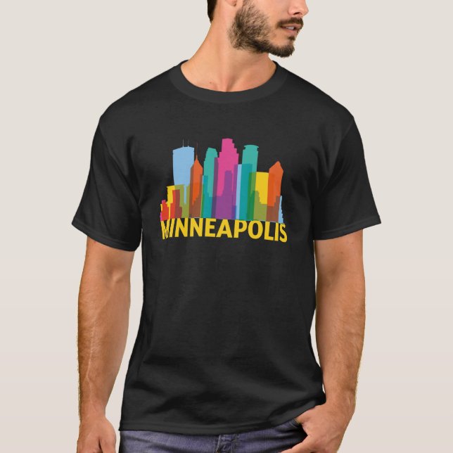 Camiseta Minneapolis Minnesota USA Skyline Silhouette Outli (Frente)