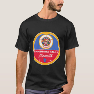 Camiseta Minnehaha Fala Crachá de Bandeira do Estado do Min