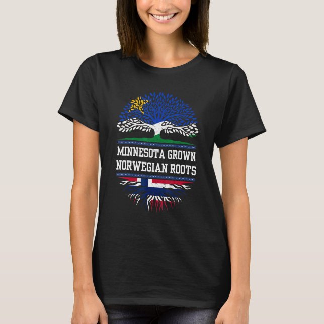 Camiseta Minnesota Cresceu Com Raízes Norueguesas (Frente)