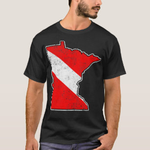 Camiseta Minnesota Dive Flag Scuba Merge State Map Dive Fl