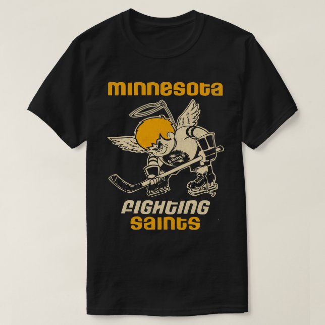 Camiseta Minnesota Fighting Santos - Hockey com retrocesso (Frente do Design)
