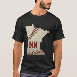 Camiseta Minnesota Sofball Love Baseball State Map Fan Amer