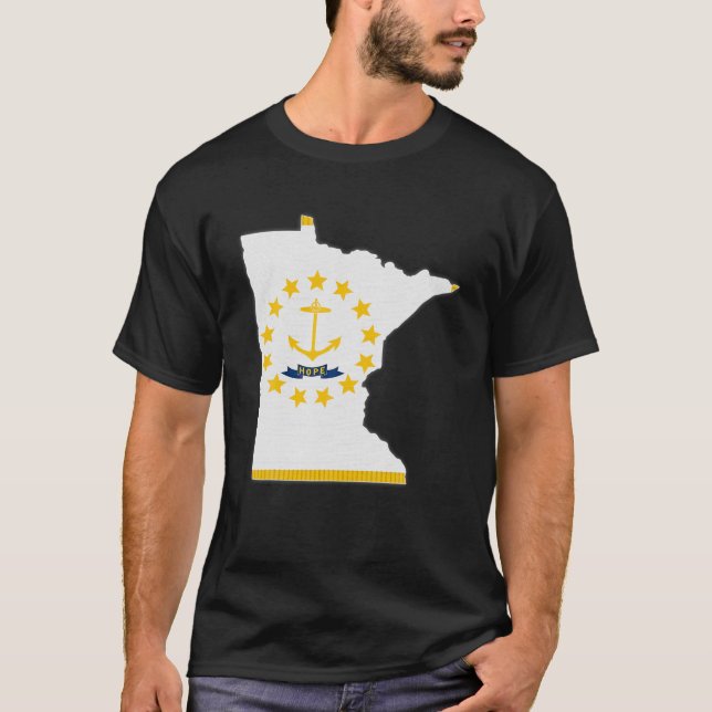 Camiseta MINNESOTA STATE MAP RHODE ISLAND RI Flag Roots Men (Frente)