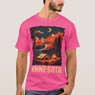 Camiseta Minnesota Sunset Retro 70S Vintage Hiking Camping