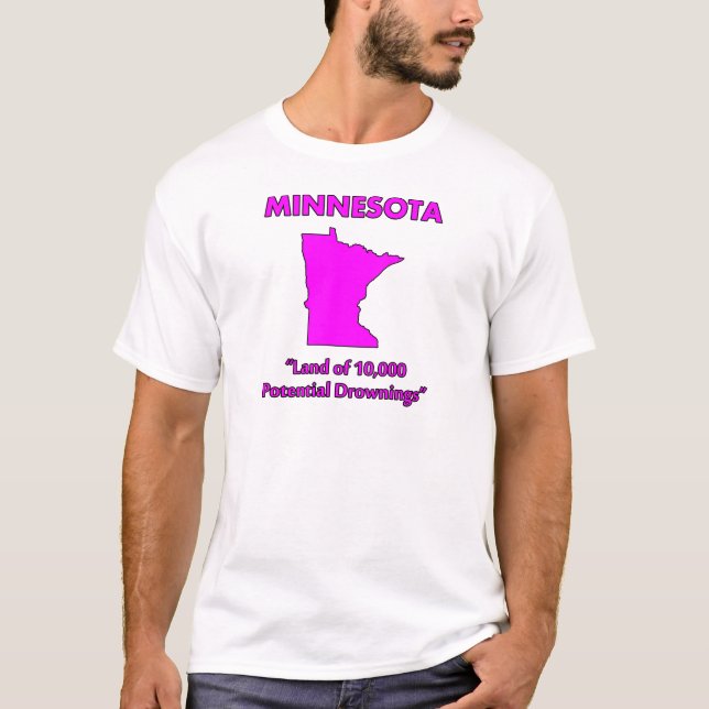 Camiseta Minnesota - Terra de 10.000 Afogamentos Potenciais (Frente)
