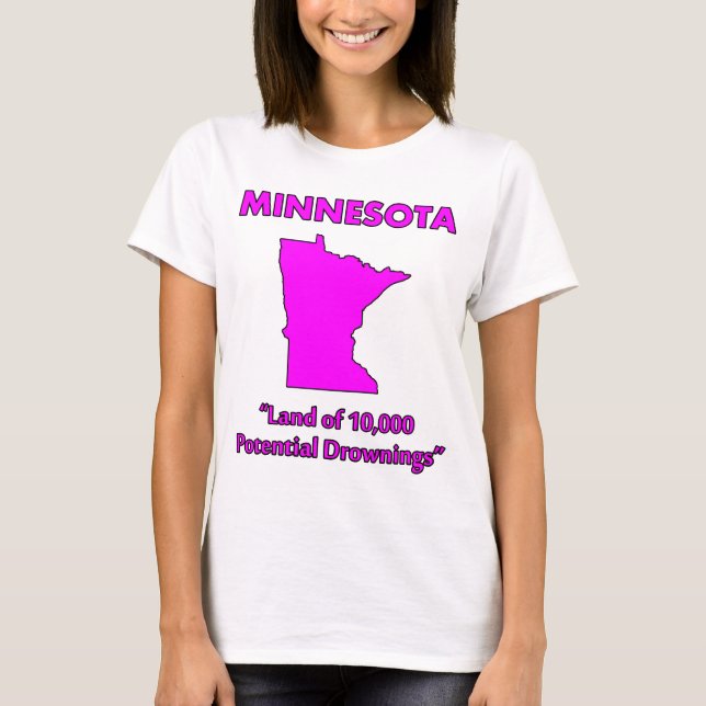 Camiseta Minnesota - Terra de 10.000 Afogamentos Potenciais (Frente)