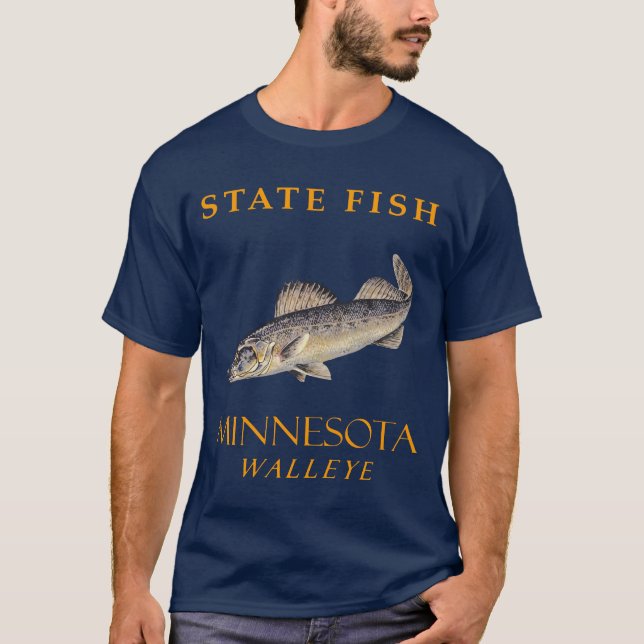 Camiseta Minnesota Território Fish The Walleye (Frente)