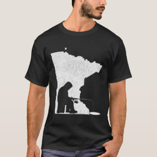 Camiseta Minnesota Vintage Ice Paga Estado De Pesca Hoodie