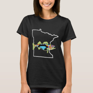 Camiseta Minnesota Walleye Pesca Água fresca Pescador Wal