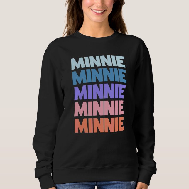 Camiseta Minnie de Texto Repetido Moderno (Frente)