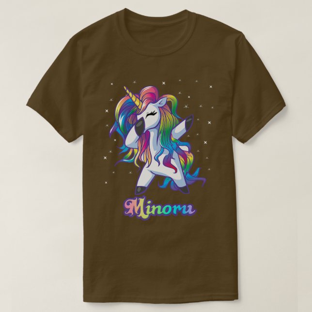 Camiseta MINORU Unicorn Oferece Presentes Para Meninas De A (Frente do Design)