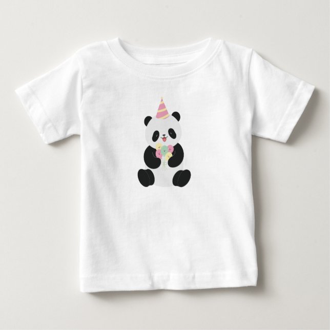 Camiseta Mint & Pink - design de Panda (Frente)
