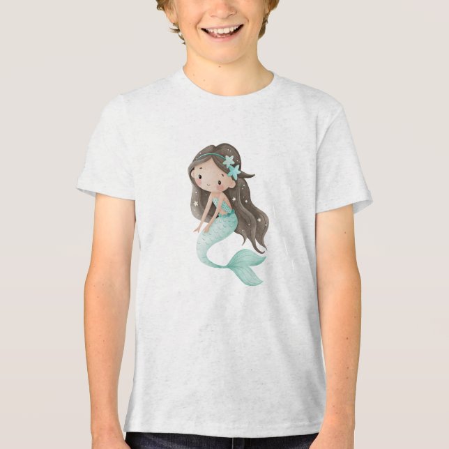Camiseta Mint Star Mermaid Watercolor (Frente)