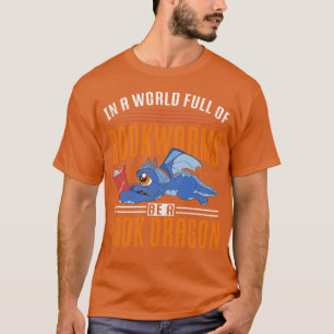 Camiseta Minúsculo Animal Bookworm Lendo Dragão De Livro En