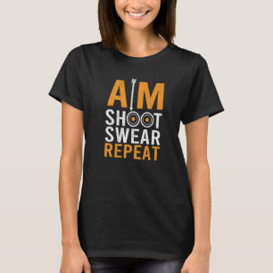 Camiseta Mira Atirar Jurar Arqueiro Arco Caça com Arco Alvo