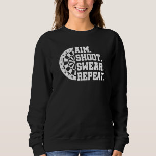 Camiseta Mira Atirar Xingar Repetir Dardos Jogador de Dardo