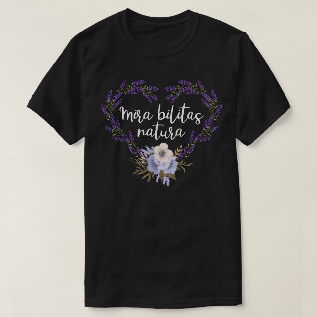 Camiseta Mira Bilitas Natura As Milaculidades de Na (Frente do Design)