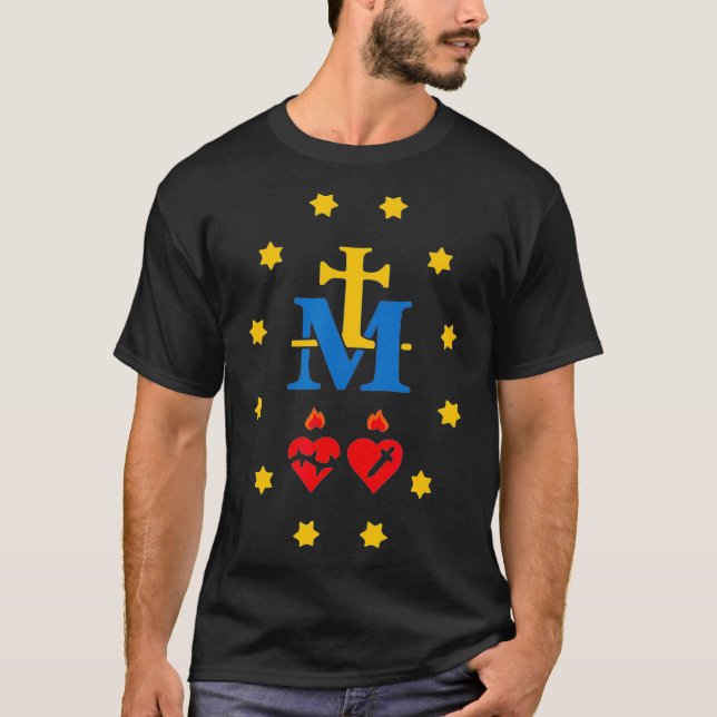 Camiseta Miraculous Medal Catholic Holy Mary Sacred Heart J (Frente)